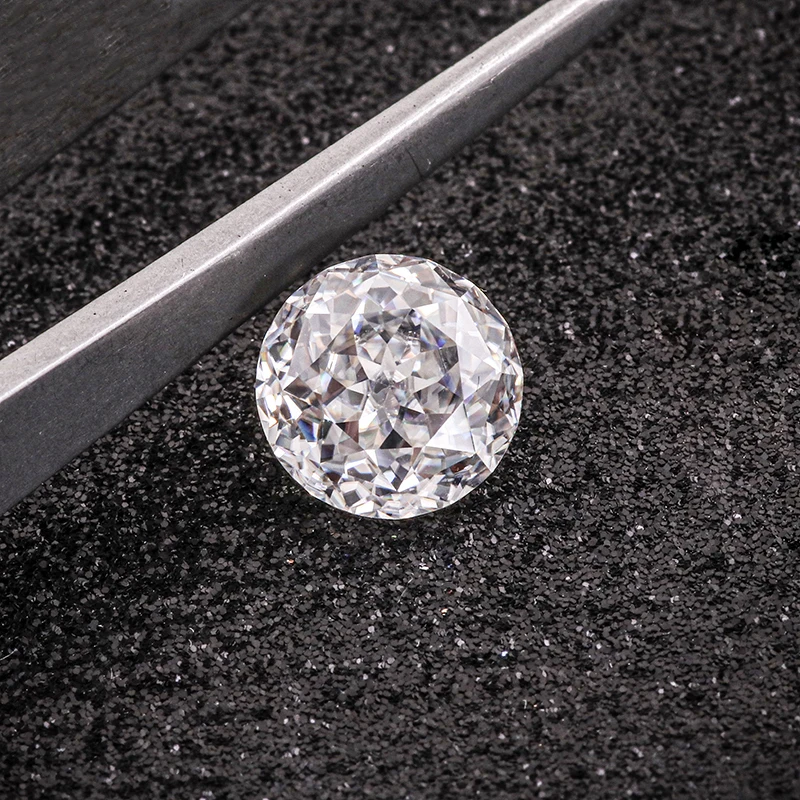 1-8ct Real D Color VVS1 Jubilee Cut Moissanite Loose Stone Round Iced Moissanite Diamond Gemstone Pass Tester for Diy Jewelry