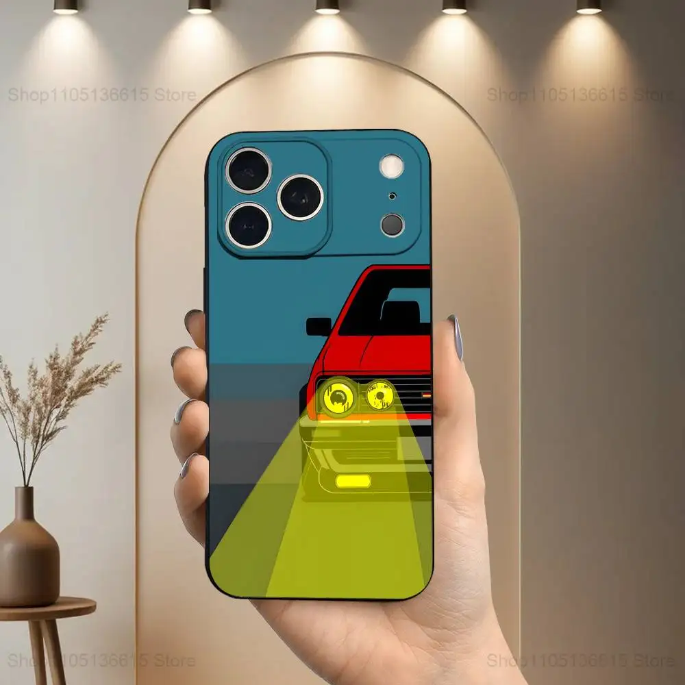 Sleek Black Silicone Car-Themed Phone Case