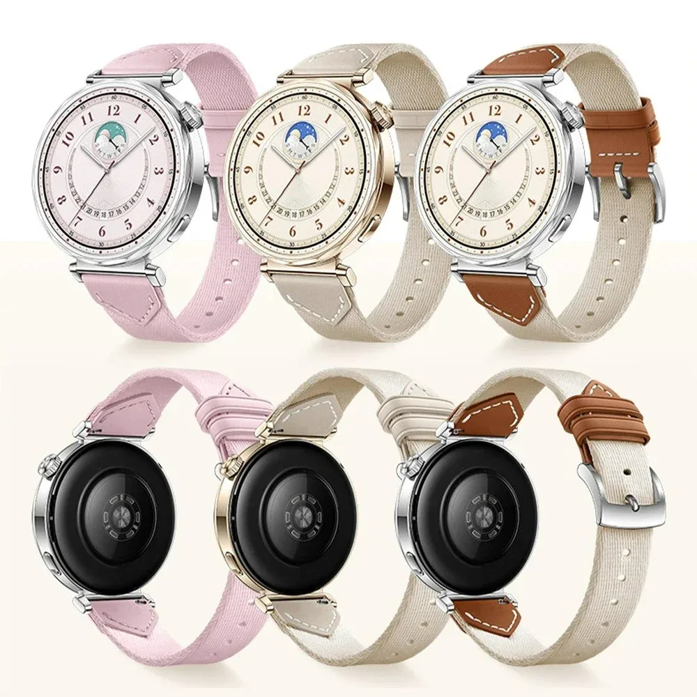 Elegant 18mm Leather Strap - Premium Composite Woven Nylon Women's Wristband