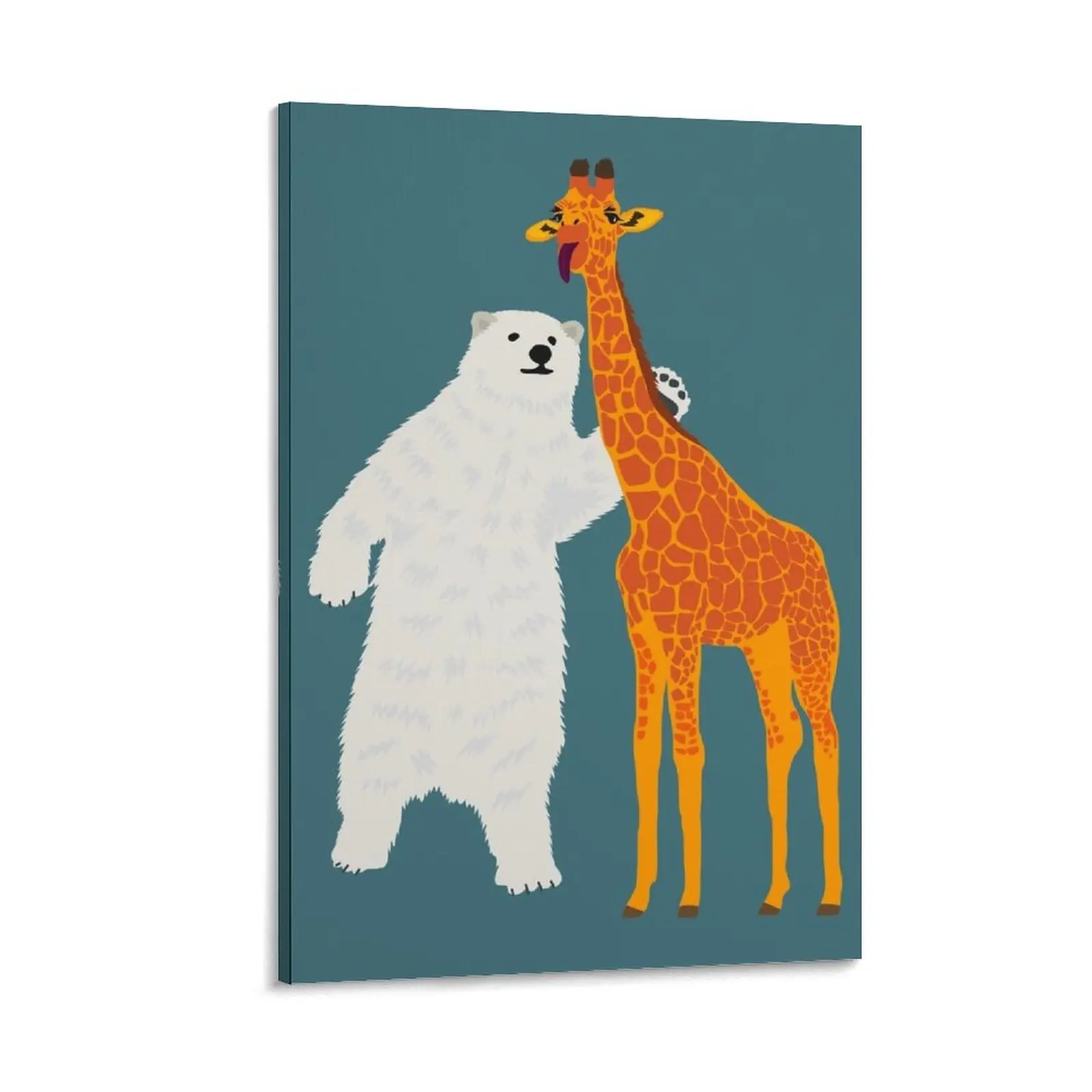 

polar bear and giraffe, love is love Canvas Painting wall art room decoration