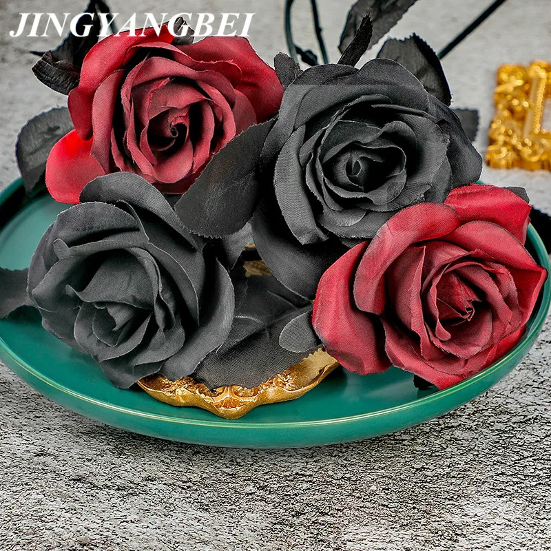 Bouquet De Roses Artificielles En Soie, 8-9cm, Fausses Fleurs, Pour Un  Cimetière, Pour Noël, Pour Un Réveillon - Artificielle Et Fleurs Séchées -  AliExpress