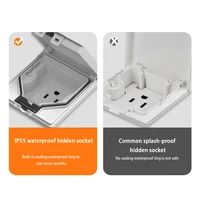 ปลั๊กมาตรฐานสหรัฐอเมริกาปลั๊กไฟฟ้ากันน้ําผนังปลั๊กไฟแบบฝัง,ประเภท 86 ตู้เย็นที่มองไม่เห็นปลั๊กซ็อกเก็ต 4