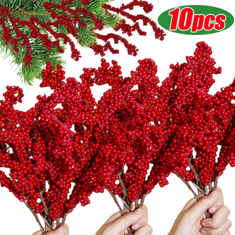 12/1Pcs Christmas Red Fruit Berries Simulation Foam Holly Berry