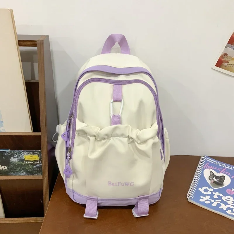 

Large Capacity Backpacks Simplicity 2024 New Student School Bags High Quality Nylon Zipper Commuting Backpacks