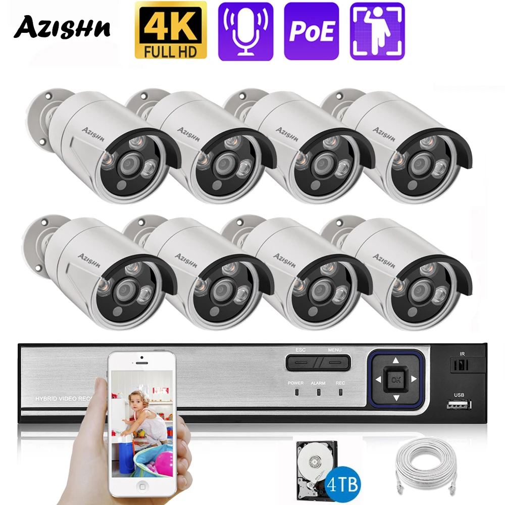XMEYE 8CH 4K 8MP POE NVR Kit Security Camera System