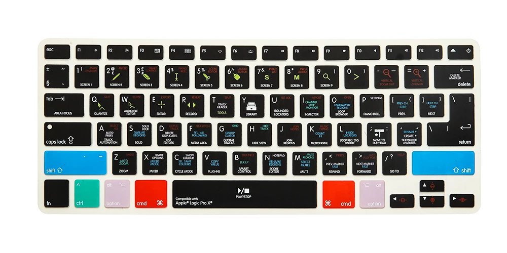 Фото Чехол для клавиатуры HRH Logic Pro X, Силиконовая накладка на клавиатуру для Macbook Air Retina 13, 15, 17 дюймов, все релизы до 2016 года, США/ЕС №3