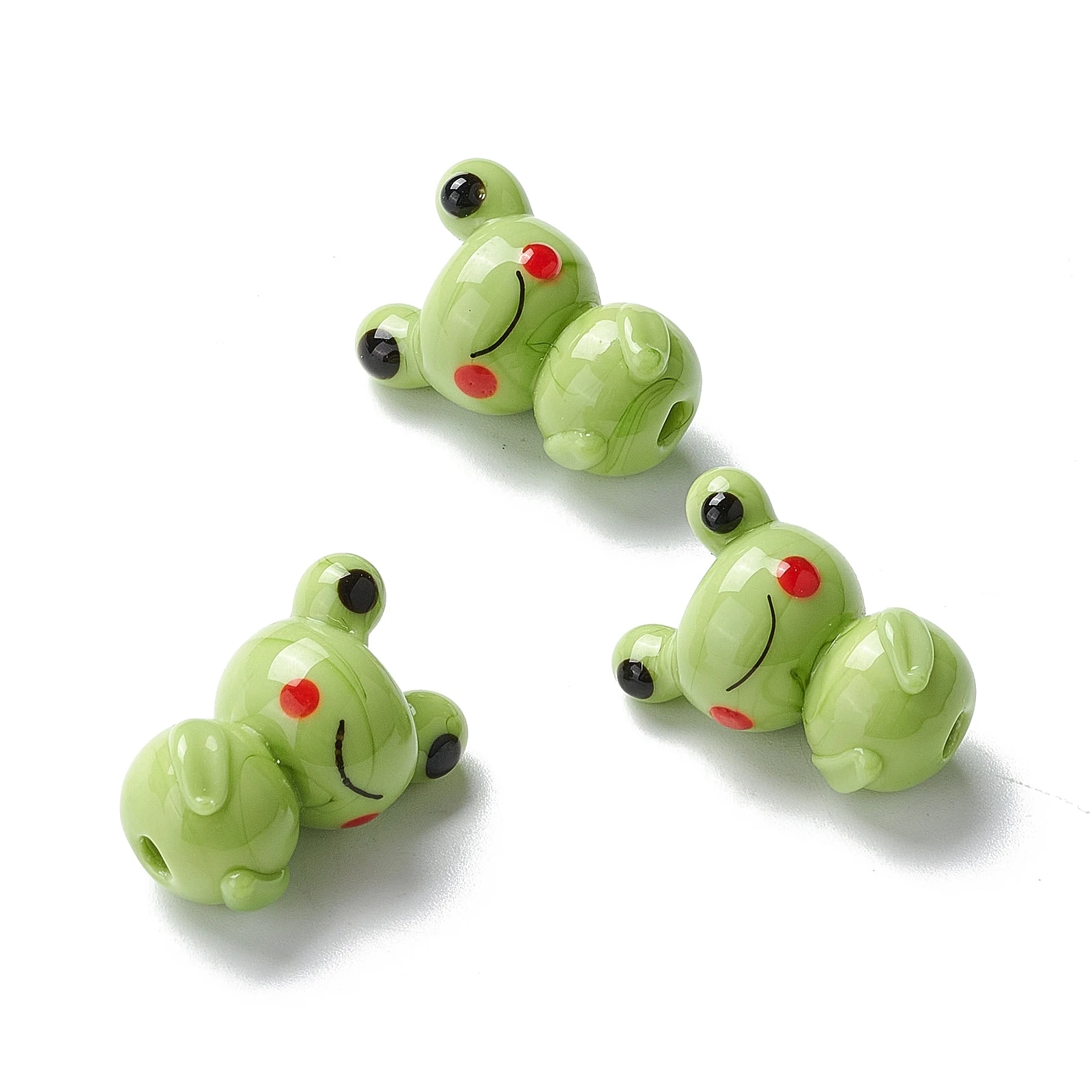 

5pcs Frog Lampwork Beads Handmade Cute Cartoon Spacer Animal Beads for Women Jewelry Necklace Bracelet Earrings DIY Findings