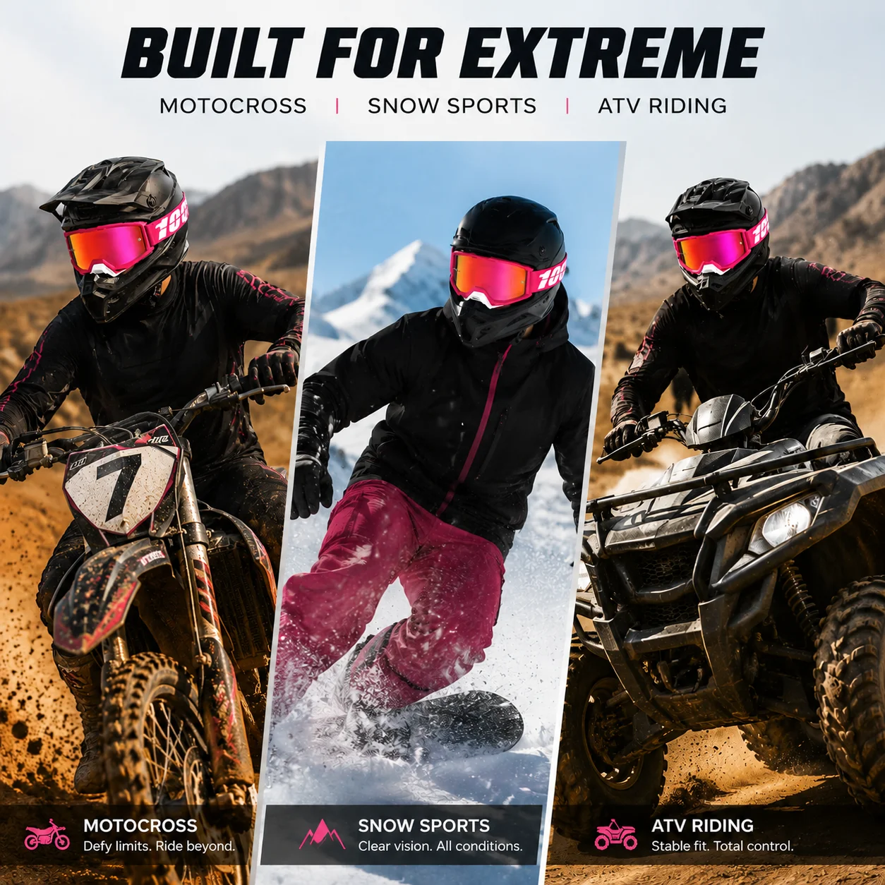 High-Definition Motocross Goggles - Windproof, Dustproof & UV Protective