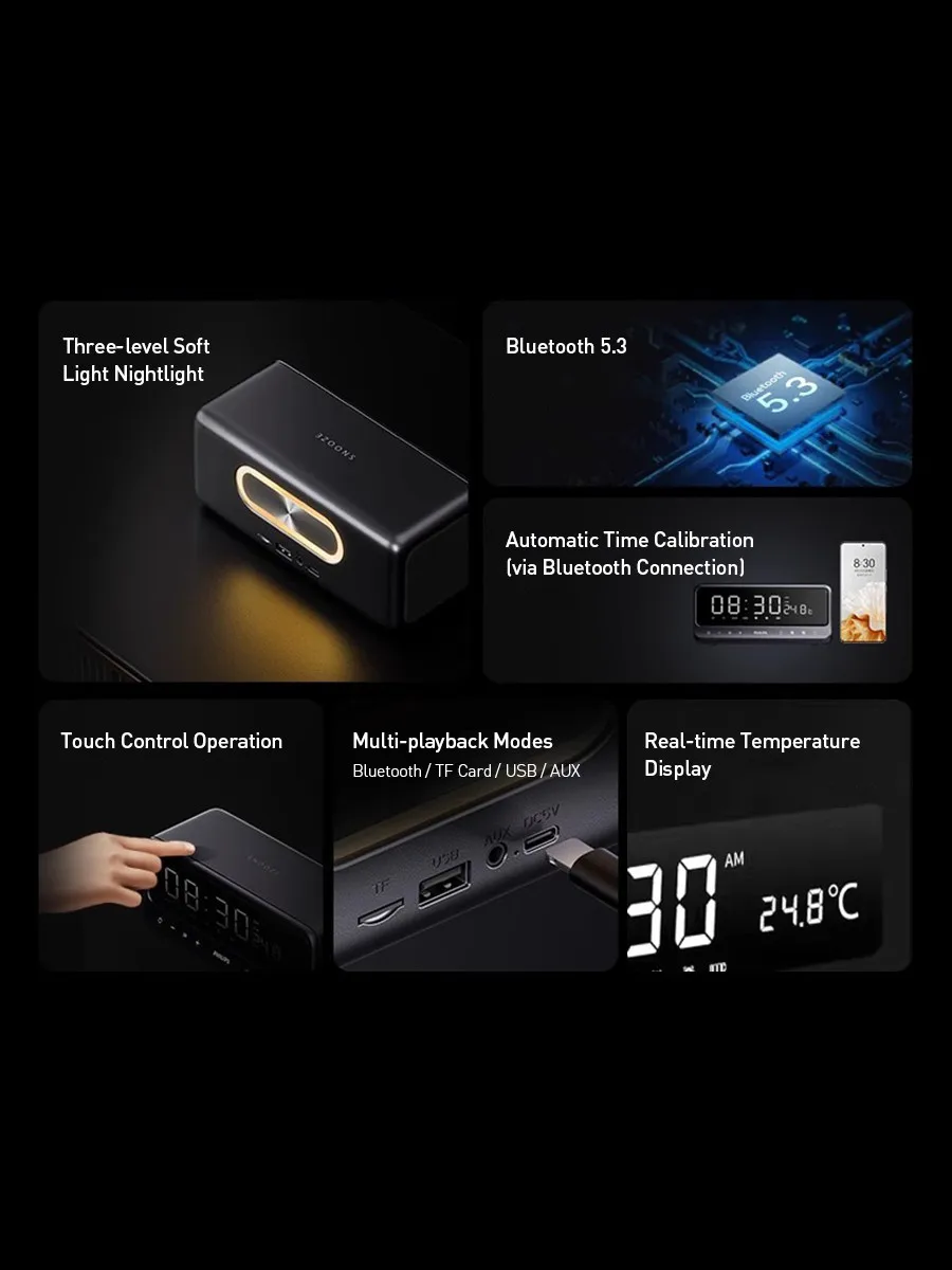 Philips TAS3609 Bluetooth-Lautsprecher mit Echtzeit-Temperaturanzeige_voghion.com