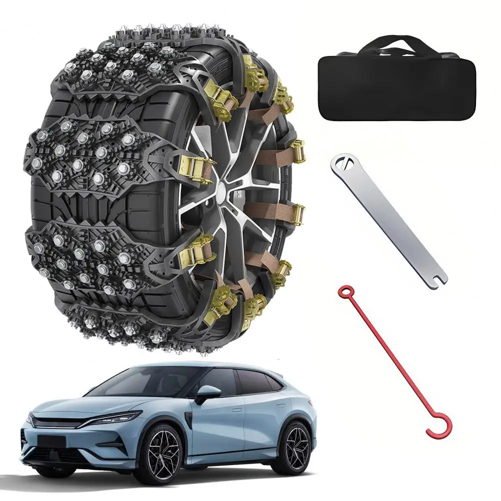 Adjustable Car Tire Chains Rustproof High Hardness Quick Fit Easy Installation Tire Chains Thickened Car Anti Skid