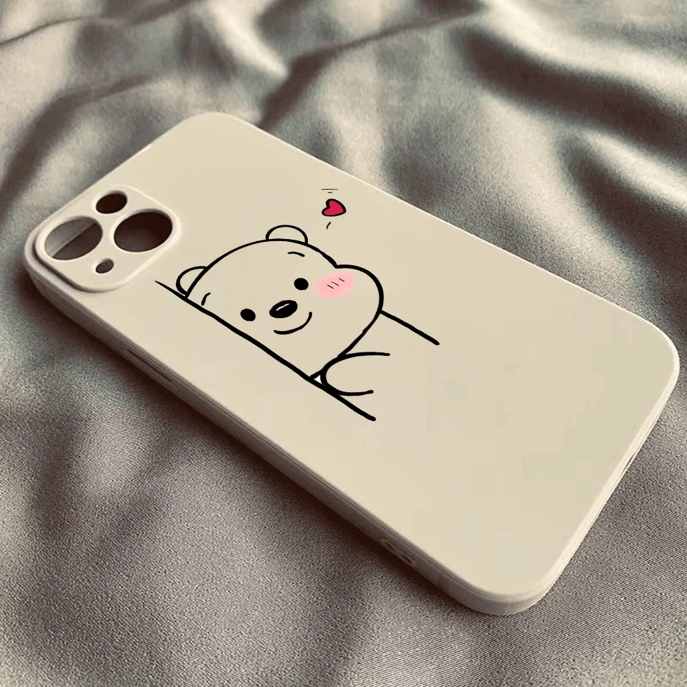 Lovely Bear Silicone Phone Case - Durable TPU Protective Cover