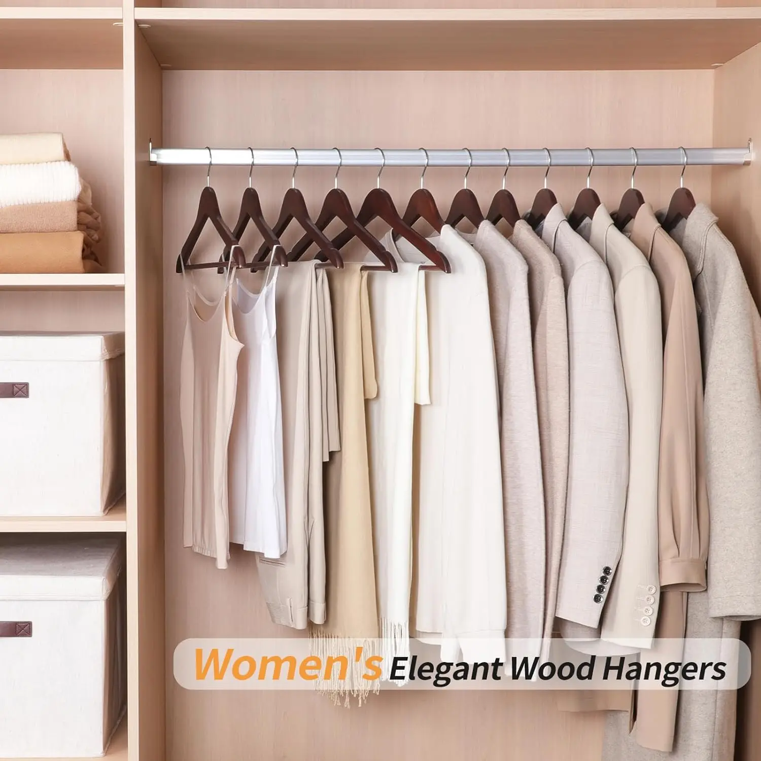 Vintage Walnut Wooden Coat Hangers 2