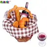 1Set Dollhouse Miniature Fabric Honey Bread Picnic Basket Kitchen Model Camping Scene Decor Toy Doll House Accessories 4