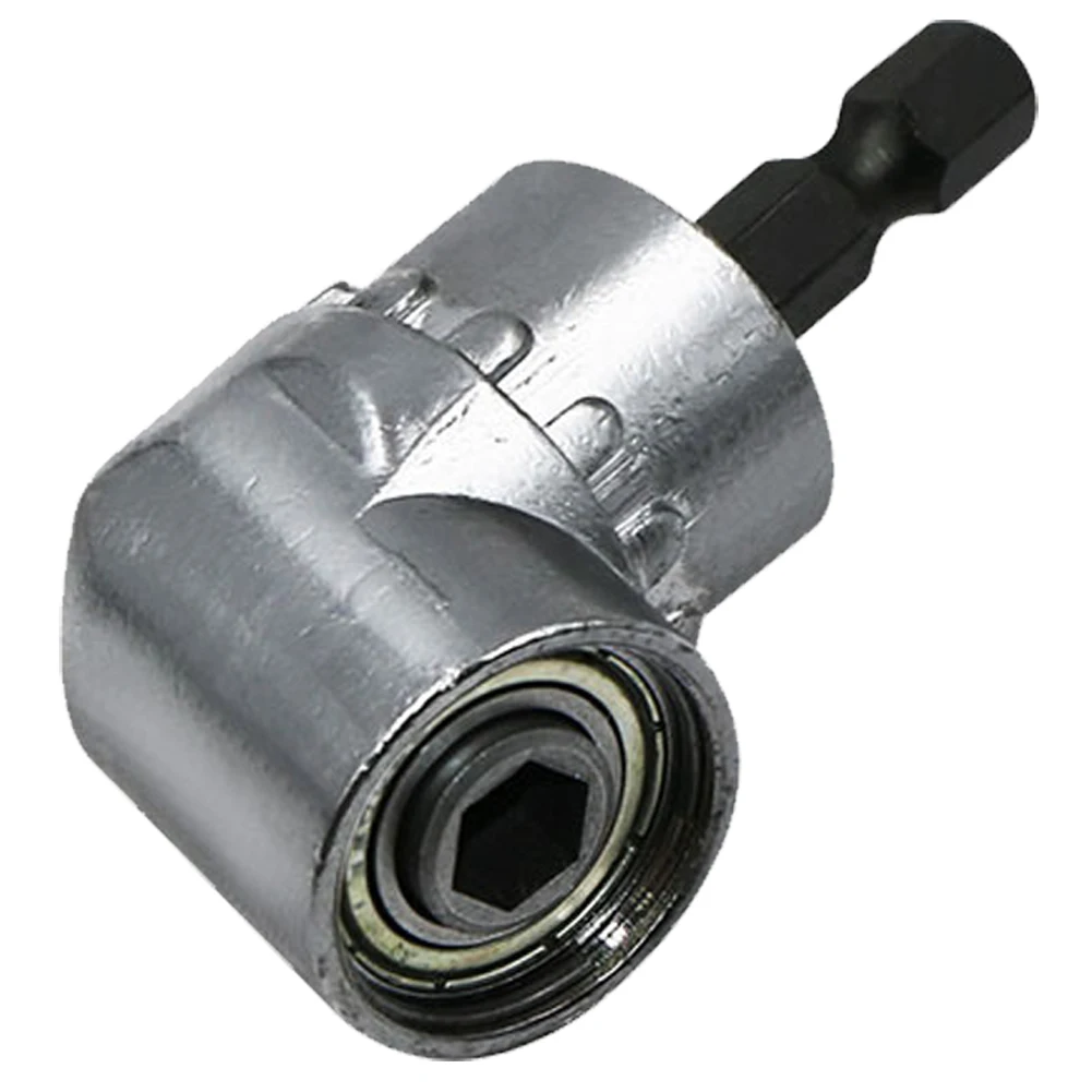 105 도 각도 스크루 드라이버 소켓 거치대 어댑터, 육각 비트 조정 가능한 비트 드릴 각도 스크루 드라이버 배치 헤드, 블랙 실버