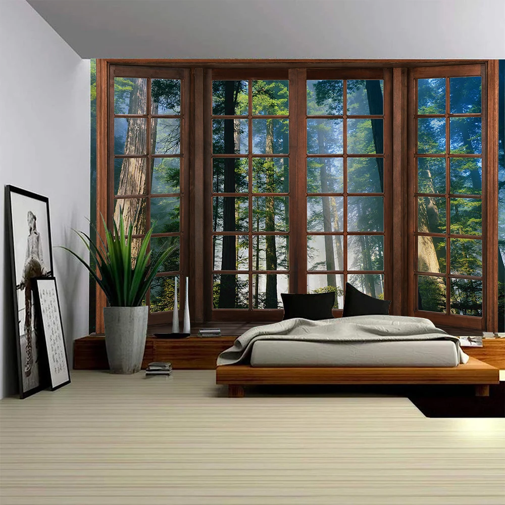 Tapestry Decor Landscape Tapestry Outside The Window Wall Art Large Mural Decoration For Home Bedroom And Living Room Decoration tapestry decor