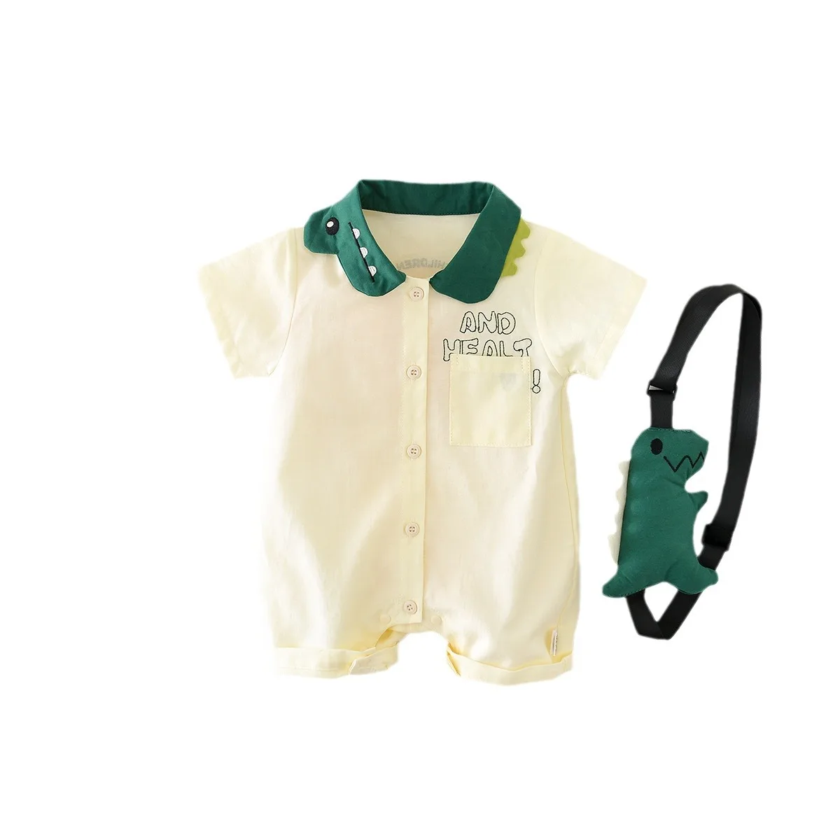 Summer Baby Boys Cartoon Dinosaur Rompers Jumpsuits