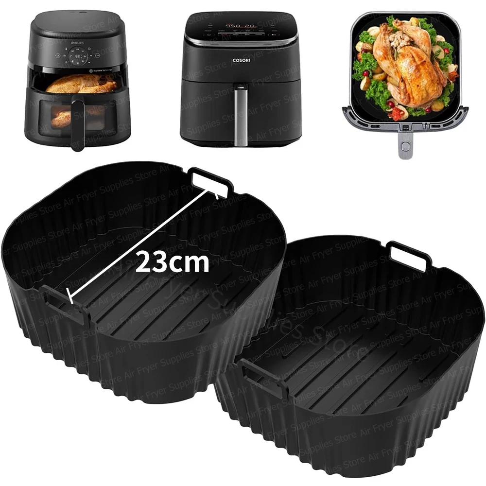 Air Fryer Mold for Philips Series 2000 NA230/00 COSORI 5.5L/6L/6.2L Square Reusable Silicone Liners Baking Accessories