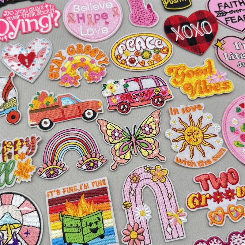 Bohemian Inspirational Quotes Stickerei Patch DIY Kleidung Tasche Dekoration Patch Aufkleber Positive Energie Stickerei Aufkleber