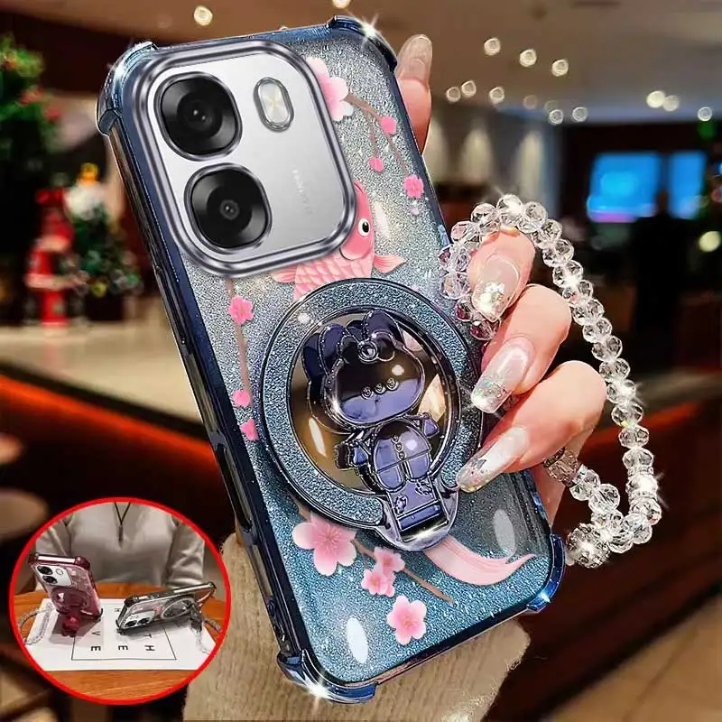 Stylish 3-in-1 Lucky Carp Phone Case Set with Lanyard and Circular Stand