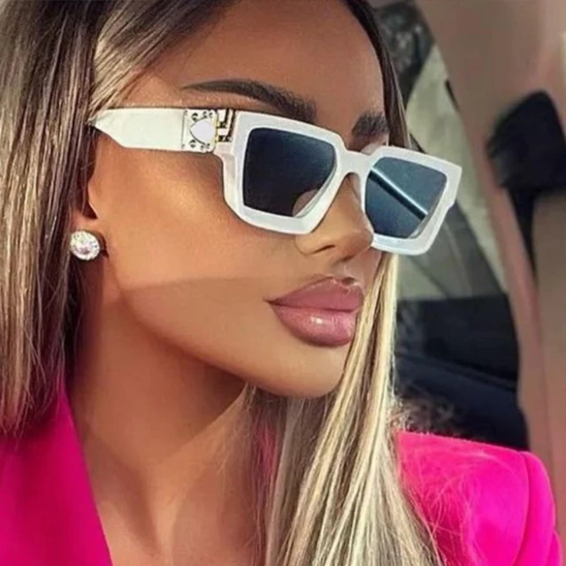 Moda vintage quadrado óculos de sol feminino marca luxo grande quadro doces  cores óculos de sol sexy feminino espelho popular branco eyewear -  AliExpress