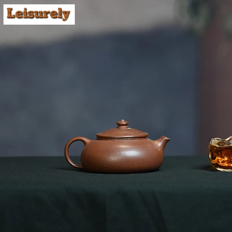 140ml Authentic Yixing Purple Clay Teapots Artists Handmade Han Jiang Pot Raw Ore Purple Mud Kettle Zisha Tea Set Cha Supplies