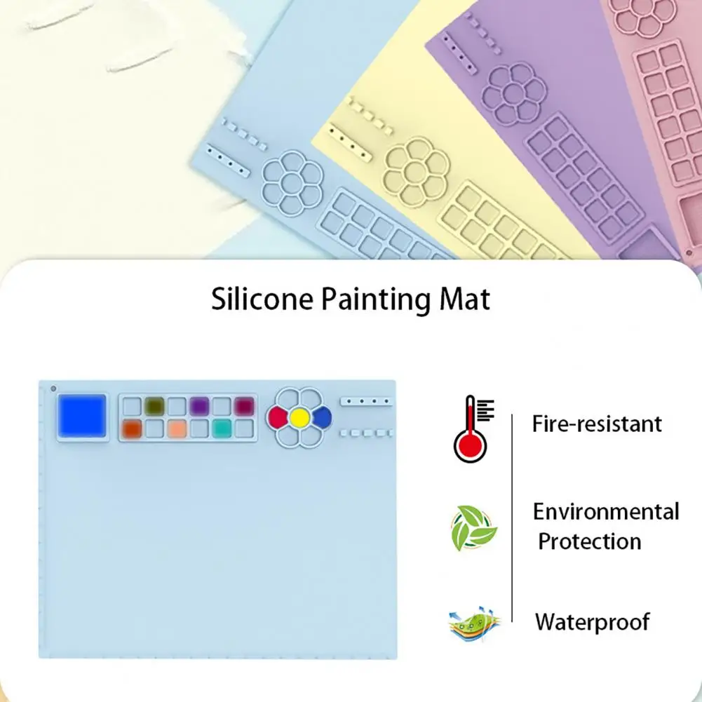 Silicone Artist Mat Versatile Non-stick Silicone Craft Mat Easy-maintenance Foldable Design for Kids' Painting Activities