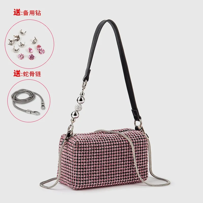 thumbnail image 1 of Bolso de mano de noche con diamantes brillantes para mujer, bolso de hombro tipo bandolera de diseñador de lujo para fiesta de graduación, bolso de noche de tendencia de moda 2024, 1 of 5