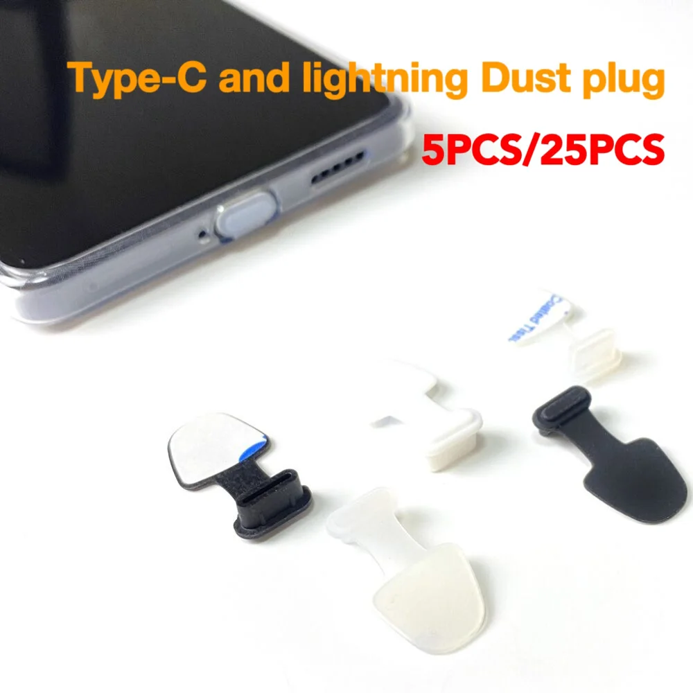 5/25 Ladeanschluss Anti-Staub Schmutz Stecker für Apple iPhone Samsung S22 S21Ultra USB Typ-C Port Schutz Silikon Staubstöpsel Abdeckung – Detail 2
