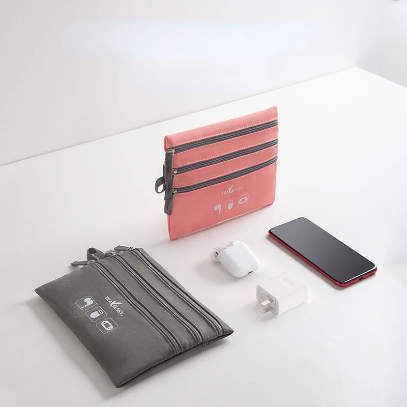 

3 Grids Portable Digital Storage Bags for Travel Electronics Cable Organizer Cord Usb Wire Portable Charger Power Bank Accessory