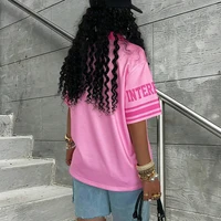 Nouveau T-shirt Oversize à Manches Courtes pour Femme, Style Y2K Urbain, Maillot de Sport Décontracté, Polo Imprimé Lettres pour Homme 2