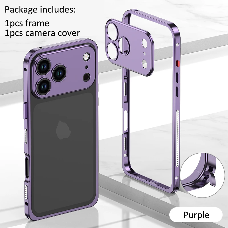 Premium Aluminium Alloy Metal Frame Bumper with Camera Protector Cap Cover