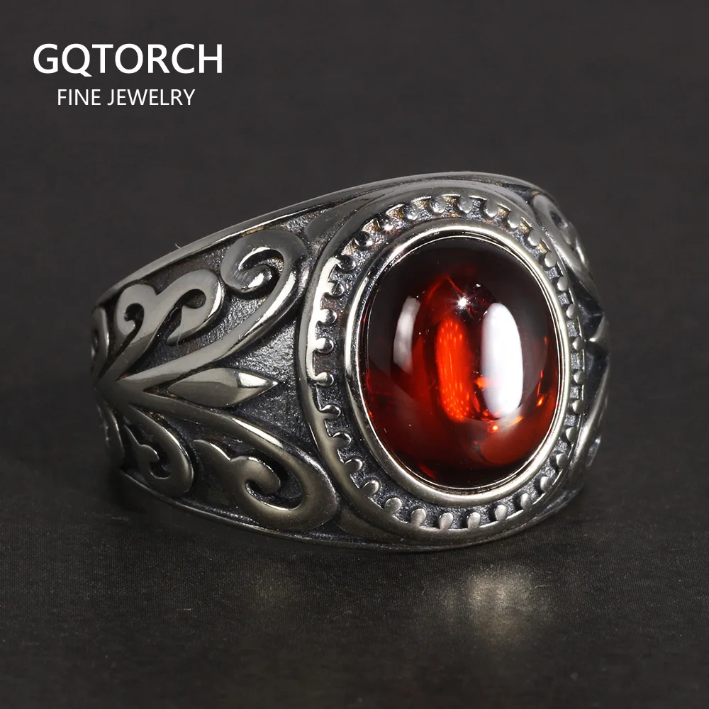 Vintage Sterling Silver Dragon Claw Ring With Red Garnet Stone - Men's Bold Statement Jewelry (Sizes 8-13)