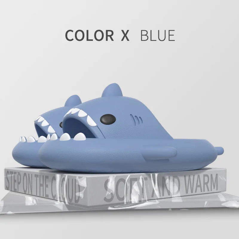 Cute Shark Slippers Platform Women Men Indoor Bathroom Slides Couples Summer Shoes Soft Light Beach Flip Flops Shark Sandals