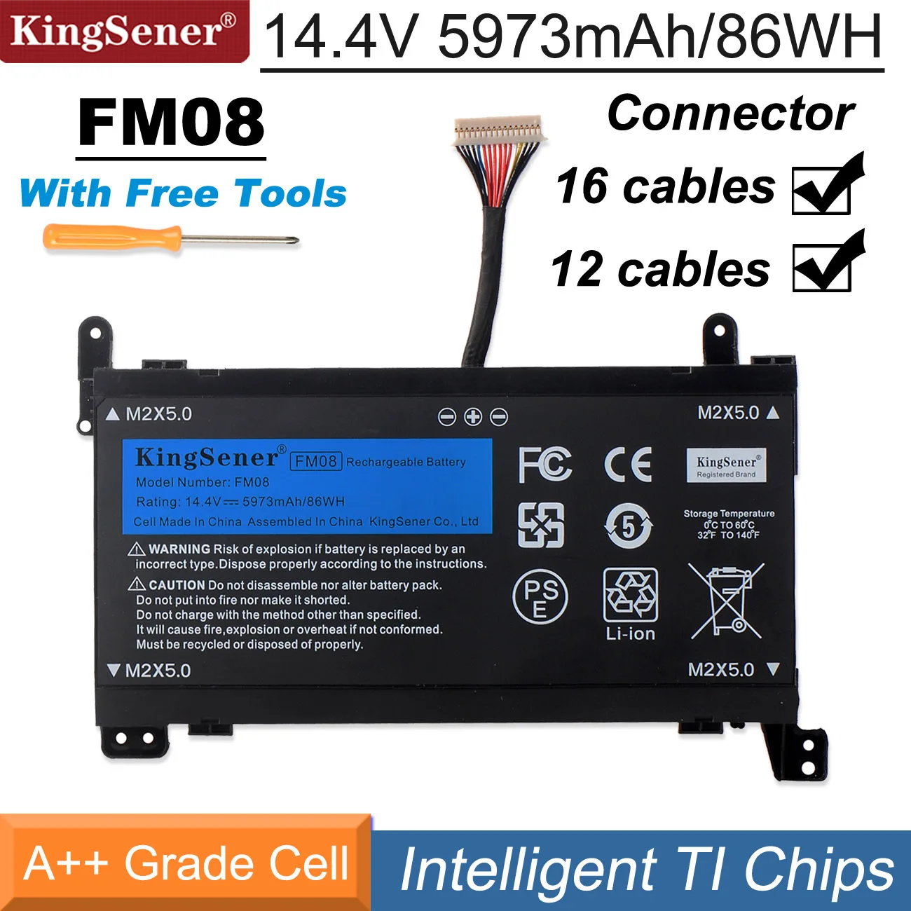 Bateria do Portátil de Kingsener 14.6v 83.22wh 5700mah Fm08 para hp Omen 17-an013tx 17-an014tx Tpn-q195 Hstnn-lb8b Tpn-q1958922753