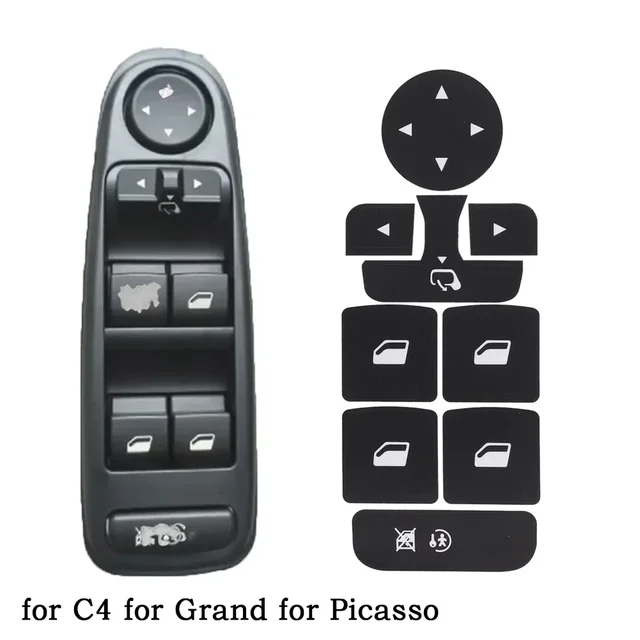 1Set Button Repair Sticker For Window Control Panel For C4 For Grand For Picasso Window Button Repair Sticker Auto Parts 1