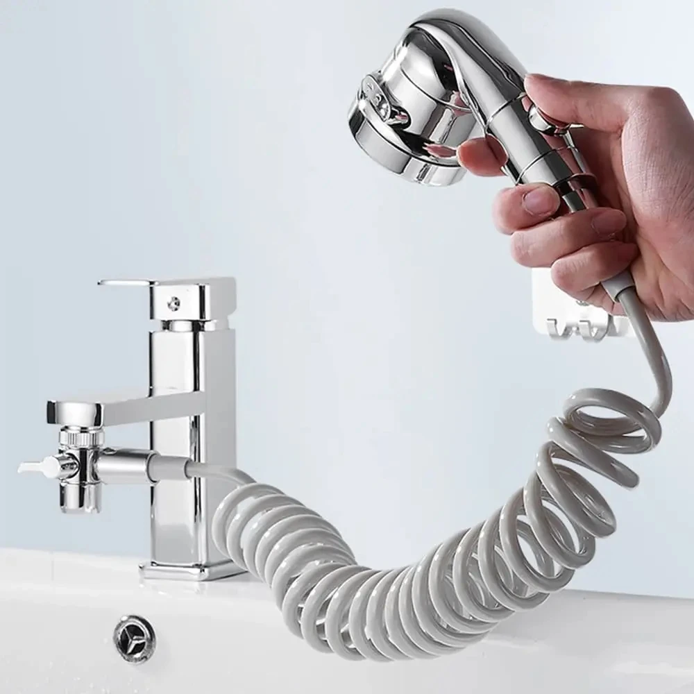 Premium Handheld Shower Head with Adjustable Diverter Valve for Home and Kitchen Faucets