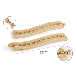 Wooden Train Track Accessories - Beech Wood Railway Toy Set (2pcs tracks)