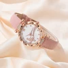 Luxury Watch Women Ring Necklace Earrings Bracelet Set Watches Butterfly Leather Strap Ladies Quartz WristWatch No Box 2