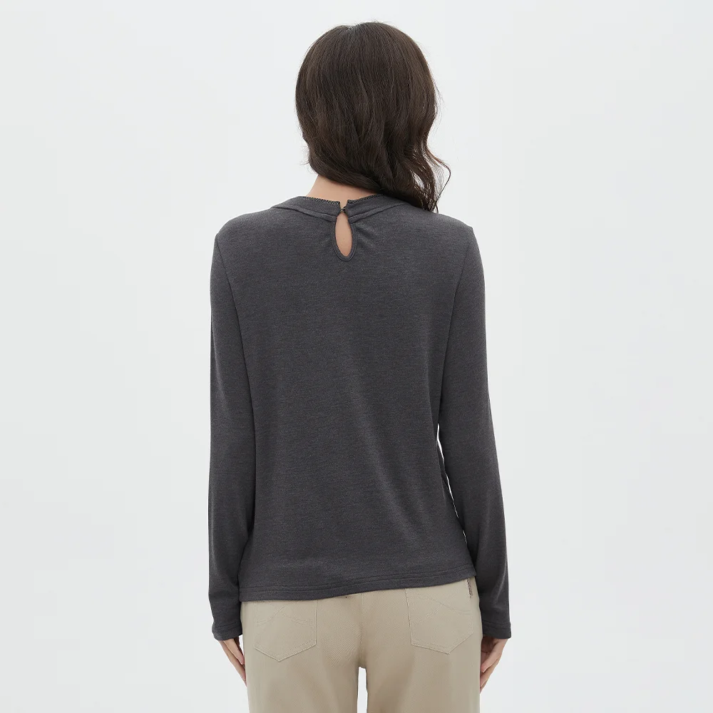 K1959W Modal Knit Crew Neck Clothes Knit Top Womens Pullover Sweater Jumper Women's Sweaters
