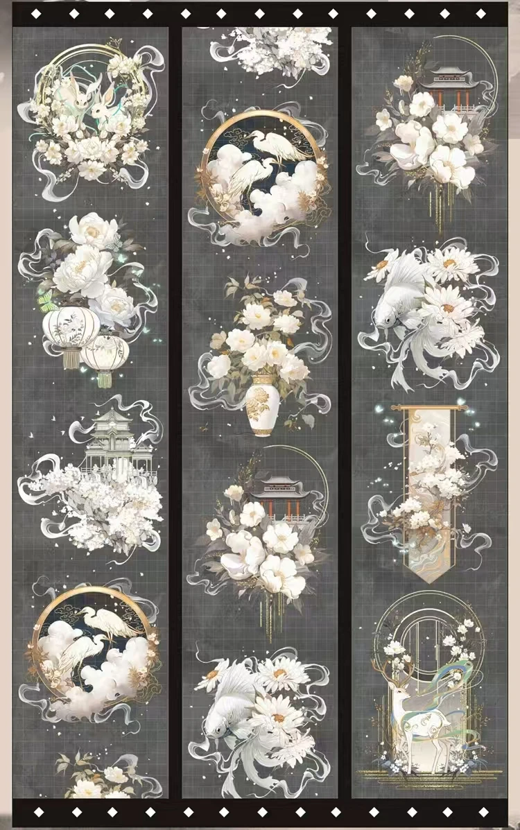 Loop Lovely Fox Rabbit Fish Phoenix Shiny Shell PET Tapes 1 DIY Decor Card Making Scrapbooking Planner Sticker