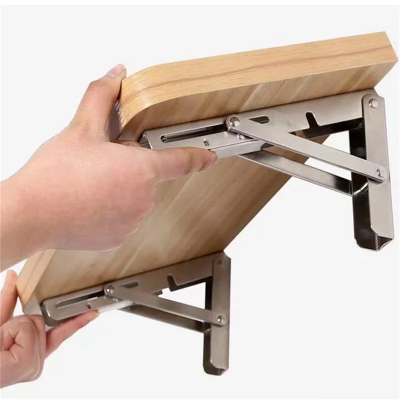 Triangle Folding Angle Bracket folding shelf bracket shelf bracket Multiple Sizes Heavy Support Adjustable Wall Shelves Mounted Table Shelves Home Hardware 2Pcs