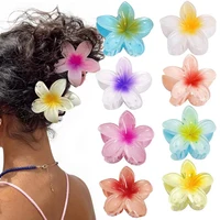 New Hawaiian Gradient Hair Clips Women Flower Hair Claws Shark Hairpins Vacation Beach Style Hairpins Hair Accessories