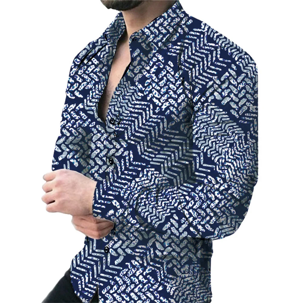 thumbnail image 1 of Camisas florales de anacardo para hombre, cárdigan de solapa con estampado 3D, sección delgada, camisa delgada, Y2k, manga larga con botón, primavera de 2024, 1 of 5