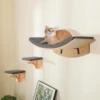 Soft Cushioned Wall Mounted Wooden Cat Shelves Indoor Cat Climbing Furniture & Perch Cat Wall Shelf for Kittens & Cats to Climb 4