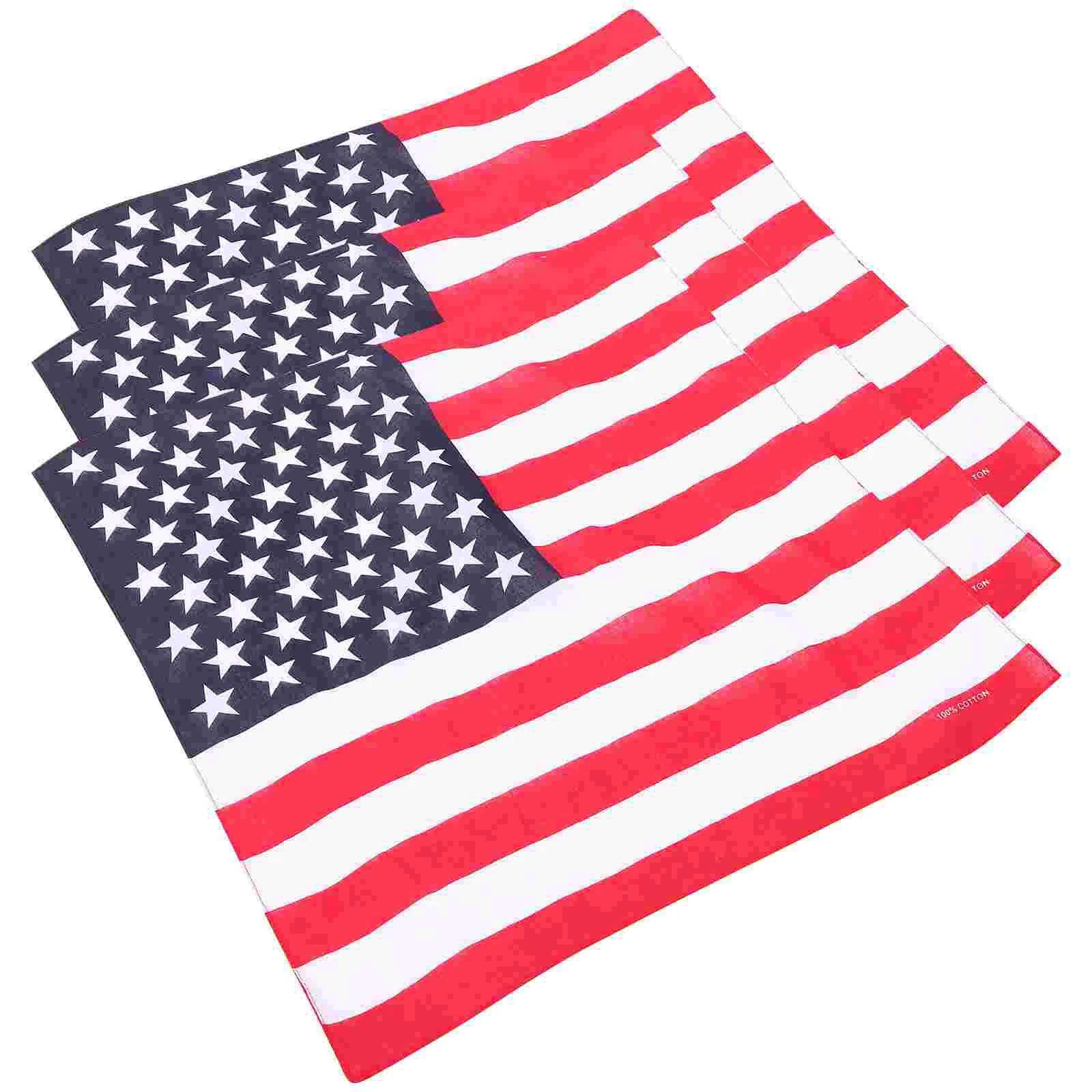 

3pcs USA Flag Headscarf Flag Bandanas American Flag Headband Hip Hop Headscarf Patriotic Headwear 4th of July Supplies