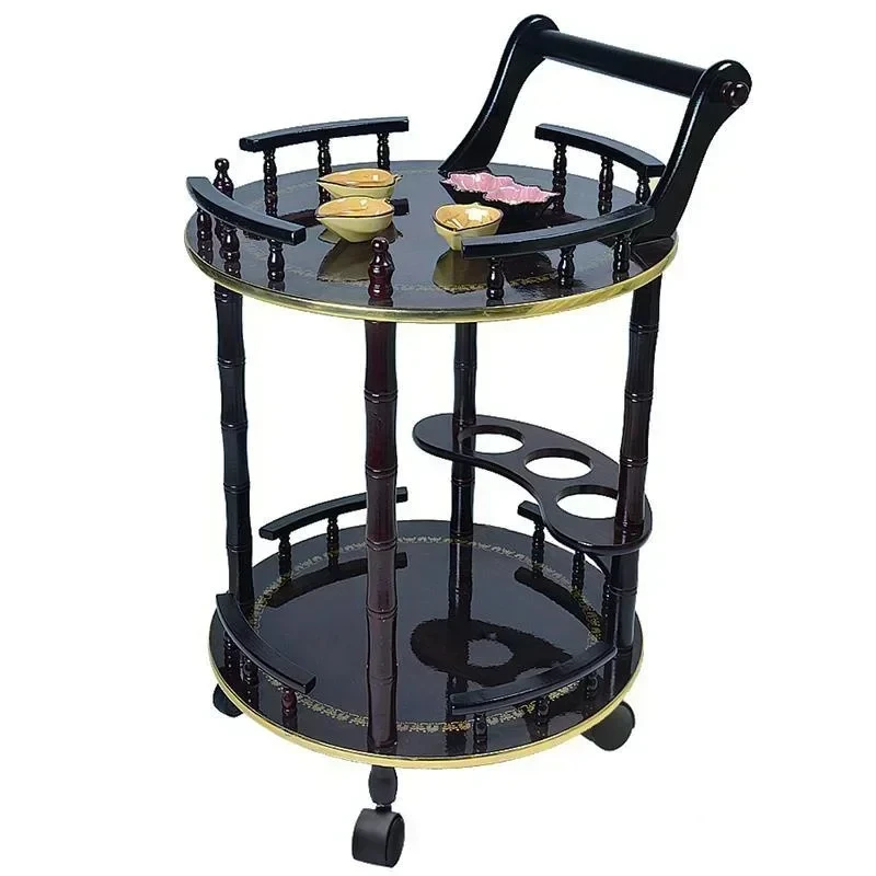 Small Apartment Wine-bottle Holders Hotel Restaurant Canteen Trolleys Coffee Shop Club Bar Cart Dining Storage Kitchen Islands K