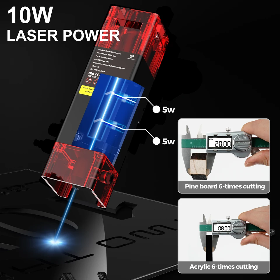 TwoTrees TTS-10 Pro Laser Engraver Stainless Steel Engraving