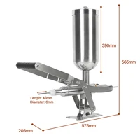 Manual Jam Filling Machine 45L Stainless Steel Cream Filler Churros Maker With 3 Nozzles Bread Puffs Donuts Pastry Baking Tool