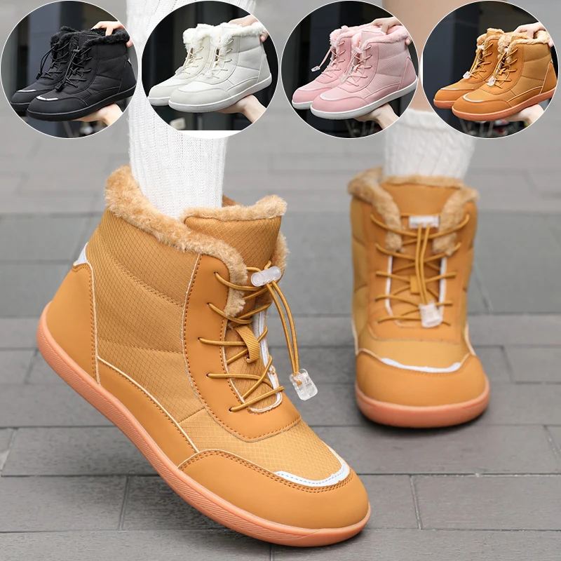 Women's Snow Boots Hiking Shoes Barefoot Snow Boots Warm Outdoor Hiking Shoes Winter Fur Ankle Women's Boot Barefoot Ankle Boots