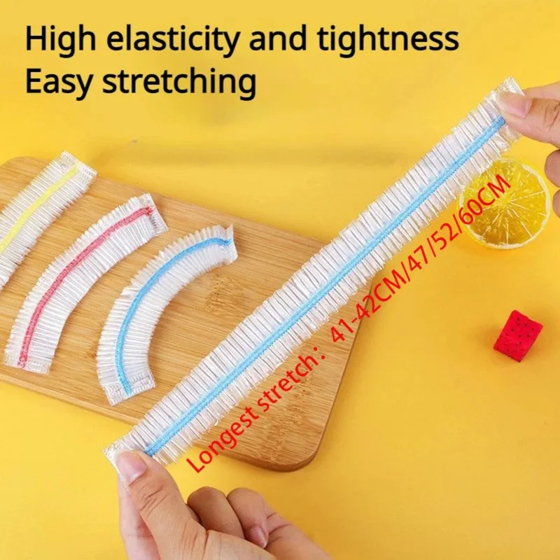 Colorful Disposable Food Cover Food Grade Fruit Vegetable Storage Bag Elastic Lids Shower Headgear Kitchen Fresh Saver